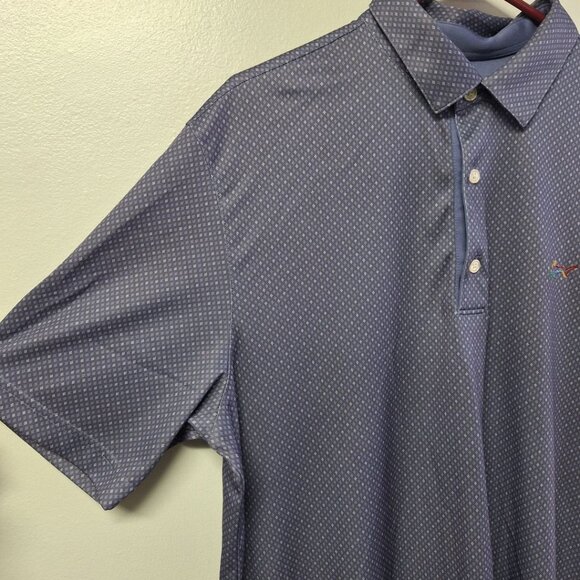 Greg Norman Play Dry Golf Shirt Blue Mens Large Pullover Button Collar Shark - Picture 3 of 8